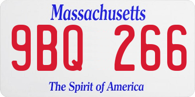 MA license plate 9BQ266