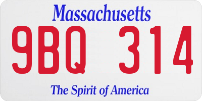 MA license plate 9BQ314