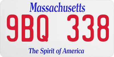 MA license plate 9BQ338
