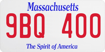 MA license plate 9BQ400