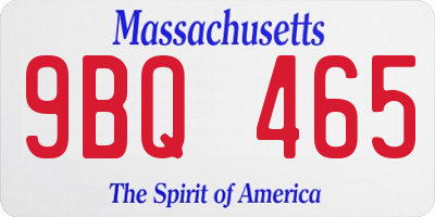 MA license plate 9BQ465