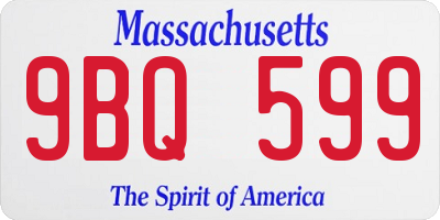 MA license plate 9BQ599