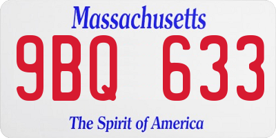 MA license plate 9BQ633