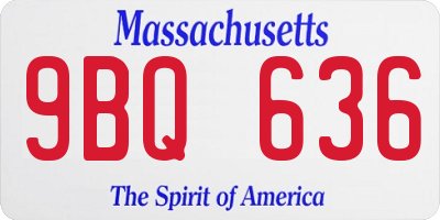 MA license plate 9BQ636
