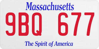 MA license plate 9BQ677