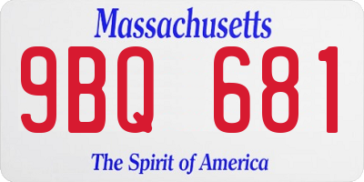 MA license plate 9BQ681