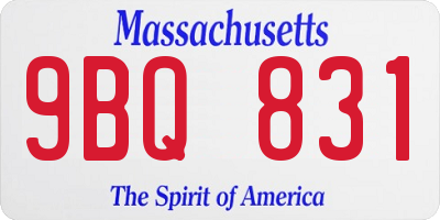 MA license plate 9BQ831
