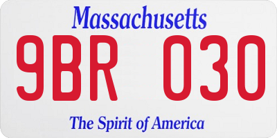 MA license plate 9BR030