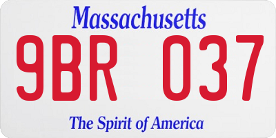 MA license plate 9BR037