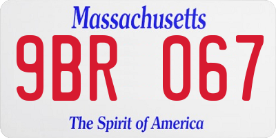 MA license plate 9BR067