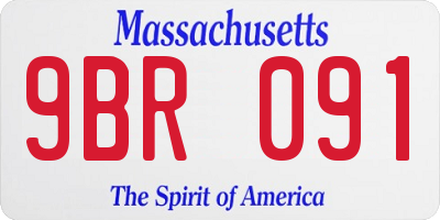 MA license plate 9BR091
