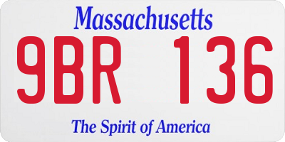 MA license plate 9BR136