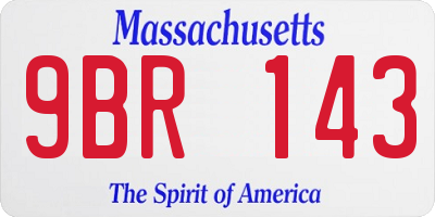 MA license plate 9BR143