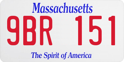 MA license plate 9BR151
