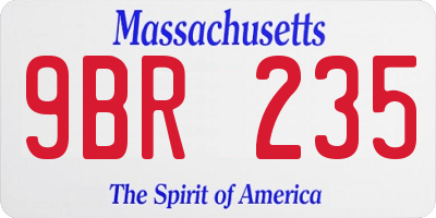 MA license plate 9BR235
