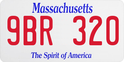 MA license plate 9BR320
