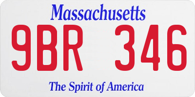 MA license plate 9BR346