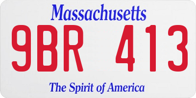 MA license plate 9BR413