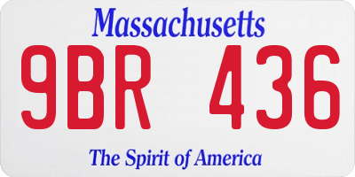 MA license plate 9BR436