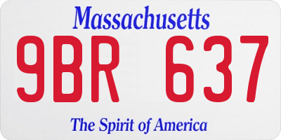 MA license plate 9BR637