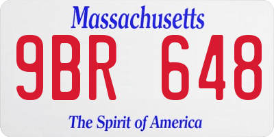 MA license plate 9BR648