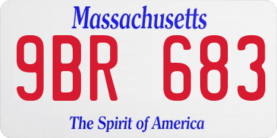 MA license plate 9BR683
