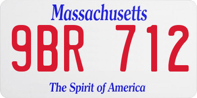 MA license plate 9BR712