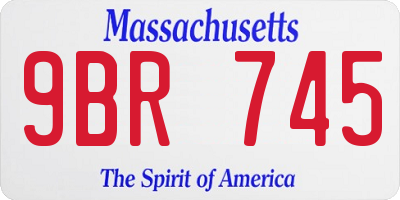 MA license plate 9BR745