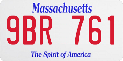MA license plate 9BR761