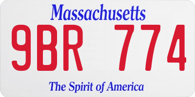 MA license plate 9BR774