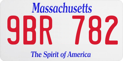 MA license plate 9BR782