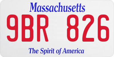 MA license plate 9BR826