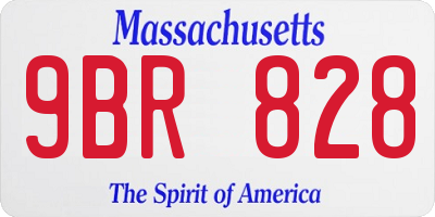 MA license plate 9BR828