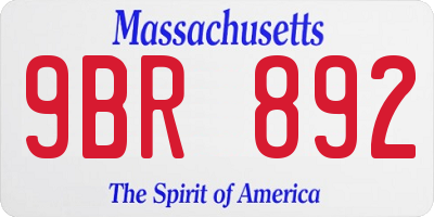 MA license plate 9BR892