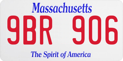 MA license plate 9BR906