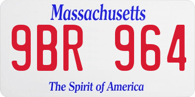 MA license plate 9BR964