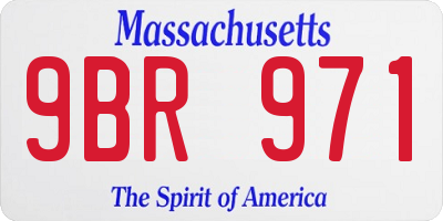 MA license plate 9BR971