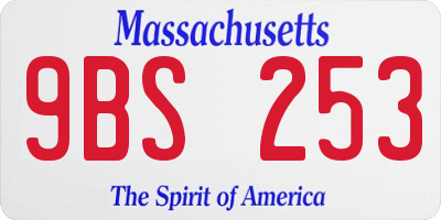 MA license plate 9BS253