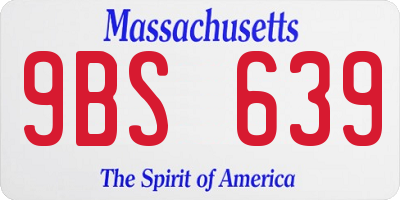 MA license plate 9BS639