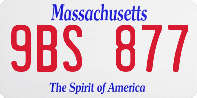 MA license plate 9BS877