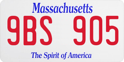MA license plate 9BS905