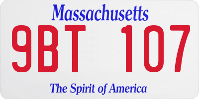 MA license plate 9BT107