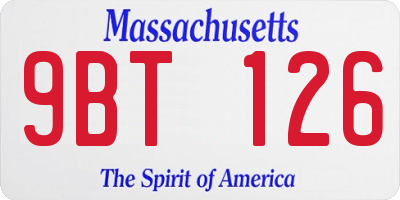 MA license plate 9BT126