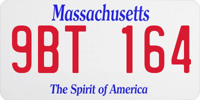 MA license plate 9BT164