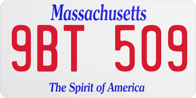 MA license plate 9BT509