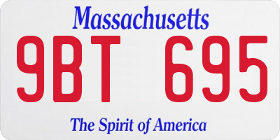 MA license plate 9BT695