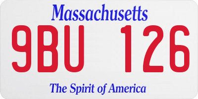 MA license plate 9BU126