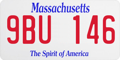 MA license plate 9BU146