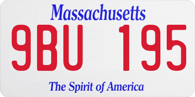 MA license plate 9BU195