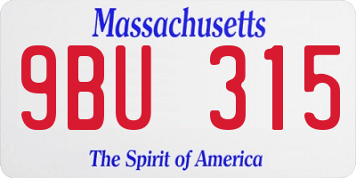 MA license plate 9BU315